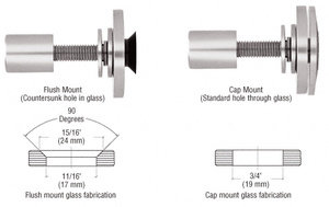 CRL 316 Polished Stainless Steel Rigid Combination Fastener for 3/8" to 1/2" Tempered Glass