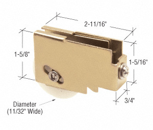 CRL 1-11/16" Nylon Sliding Glass Door Roller with 3/4" Wide Housing for Arcadia® Doors