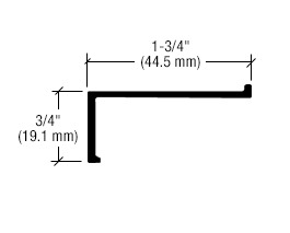 CRL-U.S. Aluminum Custom KYNAR® Paint 1-3/4" x 3/4" Molding - 21'-2"