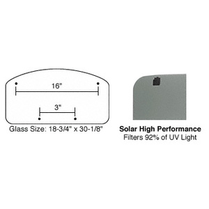 CRL/SFC 20 x 32 NewPort Sunroof Dual Contour High Performance Solar Glass