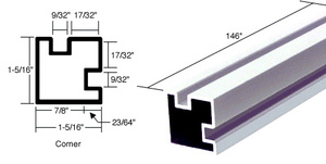 CRL Buffed Brite Anodized 146" Corner Post Extrusion