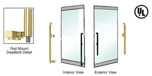 CRL-Blumcraft® Satin Brass Right Hand Reverse Rail Mount Keyed Access "P" Exterior Bottom Securing Deadbolt Handle