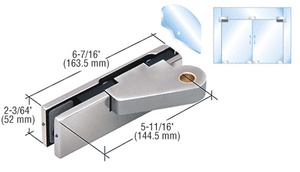 CRL Brushed Stainless Left Offset Top Door Patch Fitting