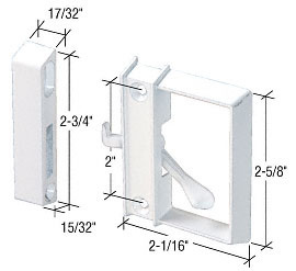 CRL White Sliding Screen Door Latch and Pull with 2" Screw Holes
