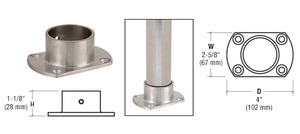 CRL Brushed Stainless Cut Flange for 2" Tubing