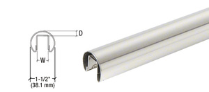 CRL 304 Grade Polished Stainless 1-1/2" Premium Cap Rail for 1/2" Glass - 168"
