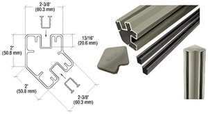 CRL Beige Gray 60" Long 2" x 2-3/8" Rectangular 135 Degree Post Kit