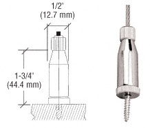 CRL Chrome Plated Long Round Floor Base Fitting for Cable Display System