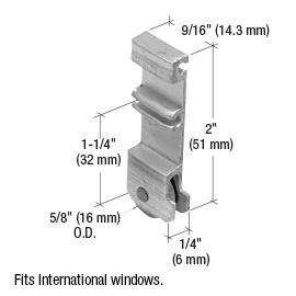 CRL Sling Window Roller with 5/8" Steel Wheel for International Windows