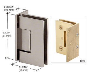CRL Brushed Nickel Geneva 044 Series Wall Mount Offset Back Plate Hinge