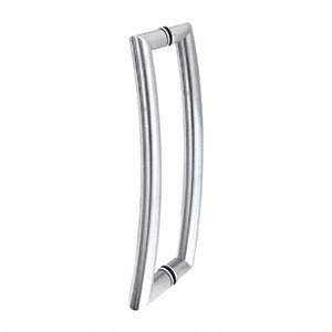 CRL Polished Stainless Glass Mounted Curved Tubular Back-to-Back Pull Handle - 18" (457 mm)