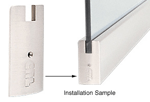 CRL Satin Anodized 4" Square End Cap for Sidelite Rails with 3/4" Glass