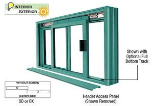 CRL Custom Color Custom KYNAR® Paint DW Series Manual Deluxe Sliding Service Window OX or XO without Screen