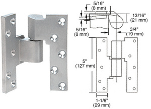 Rixson® Satin Chrome Left Hand 3/4" Offset Intermediate Pivot