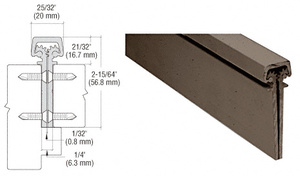 CRL Dark Bronze Anodized 350 Series Heavy-Duty Concealed Leaf Continuous Hinge - 120"