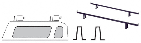 CRL 4" Mounting Legs Load Rails - 2/Pair