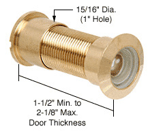 CRL Brass Wide Angle Door Viewer- 1" Hole