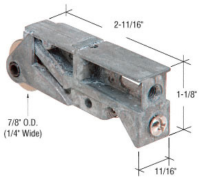 CRL 7/8" Steel Sliding Glass Door Roller with 11/16" Wide Housing