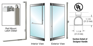 CRL-Blumcraft® Polished Stainless Right Hand Reverse Rail Mount Keyed Access "F" Exterior, "D" Shape Top Securing Panic Handle
