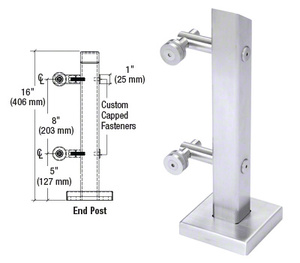 CRL 316 Brushed Stainless Point Supported End Post