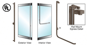 CRL-Blumcraft® Oil Rubbed Bronze Left Hand Reverse Rail Mount Keyed Access "F" Exterior Top Securing Electronic Egress Control Handle