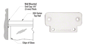 CRL Sky White 200 Series Wall Mount End Cap