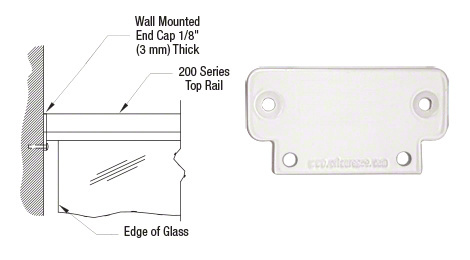 CRL Sky White 200 Series Wall Mount End Cap