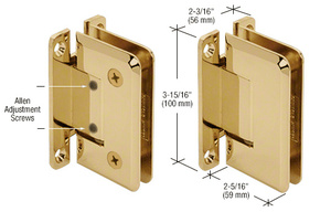 CRL Unlacquered Brass Cologne 337 Series Adjustable Wall Mount 'H' Back  Plate Hinge