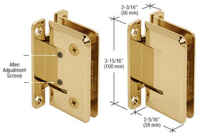 CRL Unlacquered Brass Cologne 337 Series Adjustable Wall Mount 'H' Back Plate Hinge