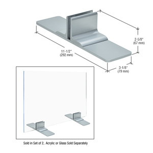 Satin Anodized Aluminum Base for 1/4" (6 mm) to 3/8" (10 mm) Acrylic or Glass