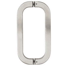 CRL Brushed Stainless Round 24" Glass Mounted Rounded Corner Tube Style Back-to-Back Pull Handle