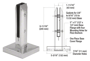 Buy SA87FBR CRL Polished Brass 3/8 Top Flat Base Glass Clip