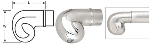 CRL Polished Stainless End Scroll for 2" Tubing