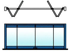 CRL Painted 4-Panel Bipart Overhead Track Half Bi-Fold Door Configuration