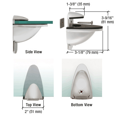 CRL Satin Chrome Heavy-Duty Adjustable Shelf Bracket