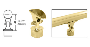 CRL Polished Brass Adjustable Saddle for 2" Tubing