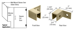 CRL Brushed Bronze Left Hand "Sleeve Over" Wall Mount Glass Clamp