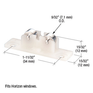 CRL Sliding Window Roller with 9/32" Dual Steel Wheels for Horizon Windows