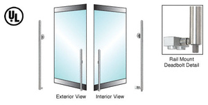 CRL-Blumcraft® Brushed Stainless Left Hand Reverse Rail Mount Keyed Access 'KS' Exterior Bottom Securing Deadbolt Handle