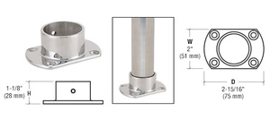 CRL Polished Stainless Cut Flange for 1-1/2" Tubing