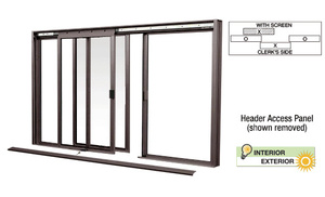 CRL Duranodic Bronze DW Series Manual Deluxe Sliding Service Window OXO with Screen