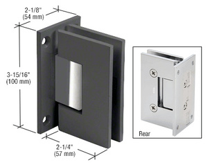 CRL Black with Chrome Accents Vienna 037 Series Wall Mount Full Back Plate Hinge