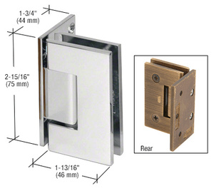 CRL Polished Chrome Junior Geneva 044 Series Wall Mount Offset Back Plate Hinge
