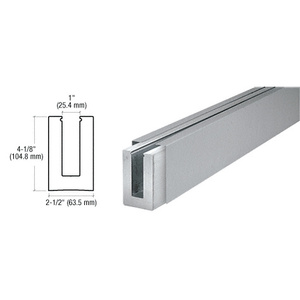 CRL B5S Series Brushed Stainless Custom Standard Square Base Shoe Undrilled for 1/2" Glass