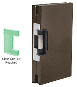 CRL Dark Bronze 6" x 10" RH/LHR Custom Center Lock Glass Keeper with Deadlatch Electric Strike