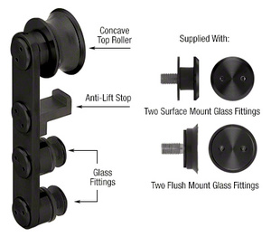 CRL Matte Black Laguna Anti-Lift Top Roller