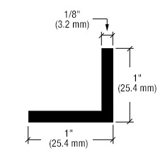 CRL-U.S. Aluminum L-Bar 1" x 1" x 1/8", Clear Anodized Class 1 - 21'-2"