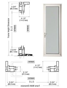CRL-U.S. Aluminum White KYNAR® Paint Series 925 Patio Door Hinge Left Swing Out