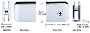 CRL Polished Chrome Roman Series Fixed Panel U-Clamp