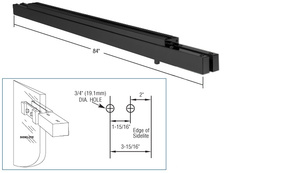 CRL Matte Black Double Narrow Floating Header With Surface Mounted Top Pivots for 72" Wide Opening
